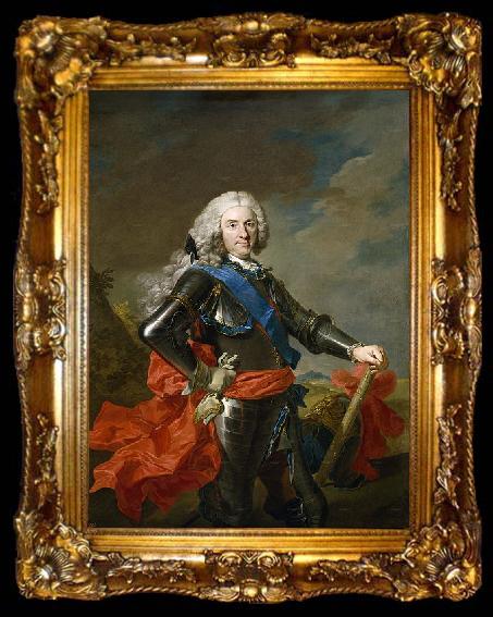 framed  Loo, Louis-Michel van Portrait of Philip V of Spain, ta009-2